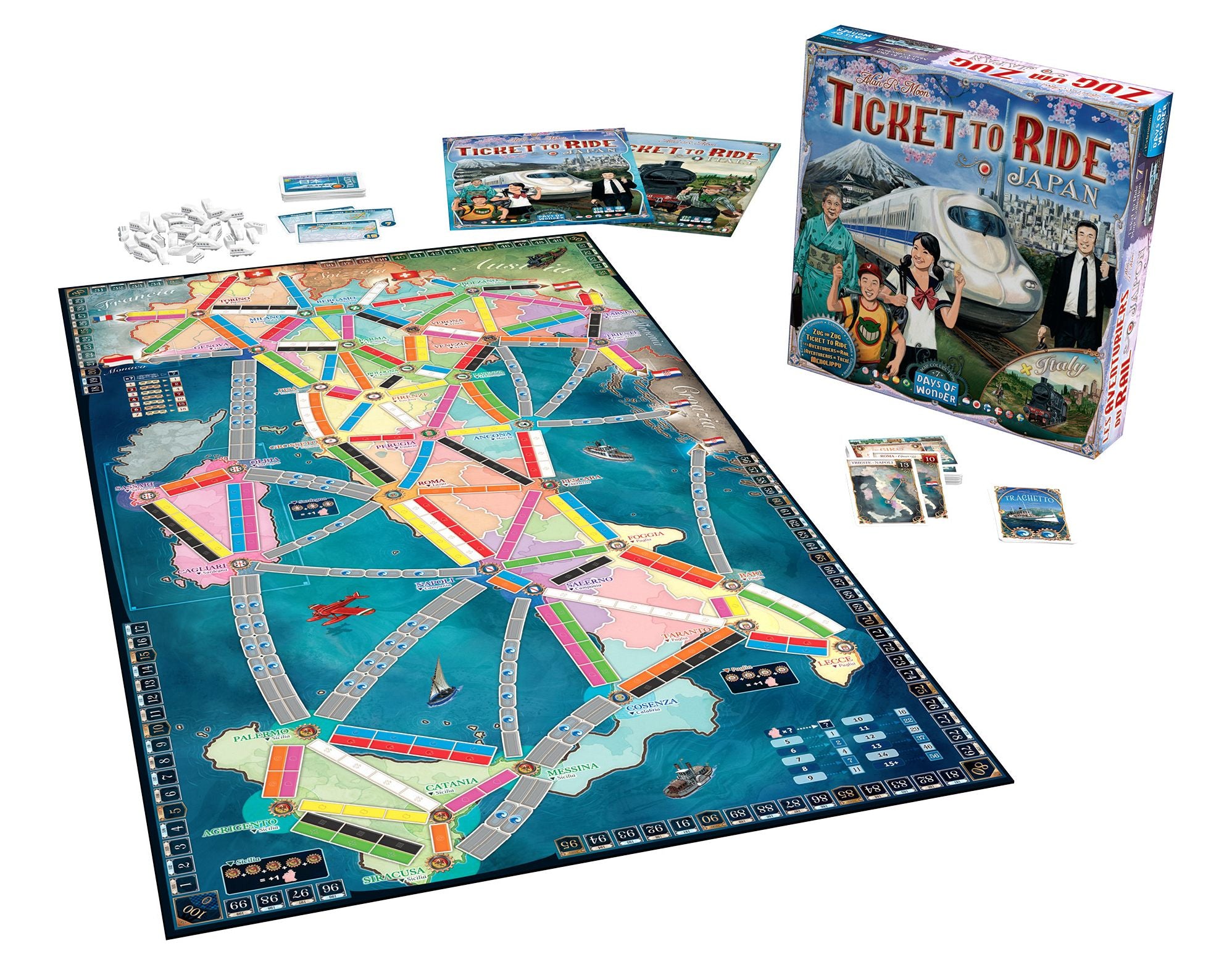 Ticket to Ride: Japan & Italy Map by Alan R. Moon