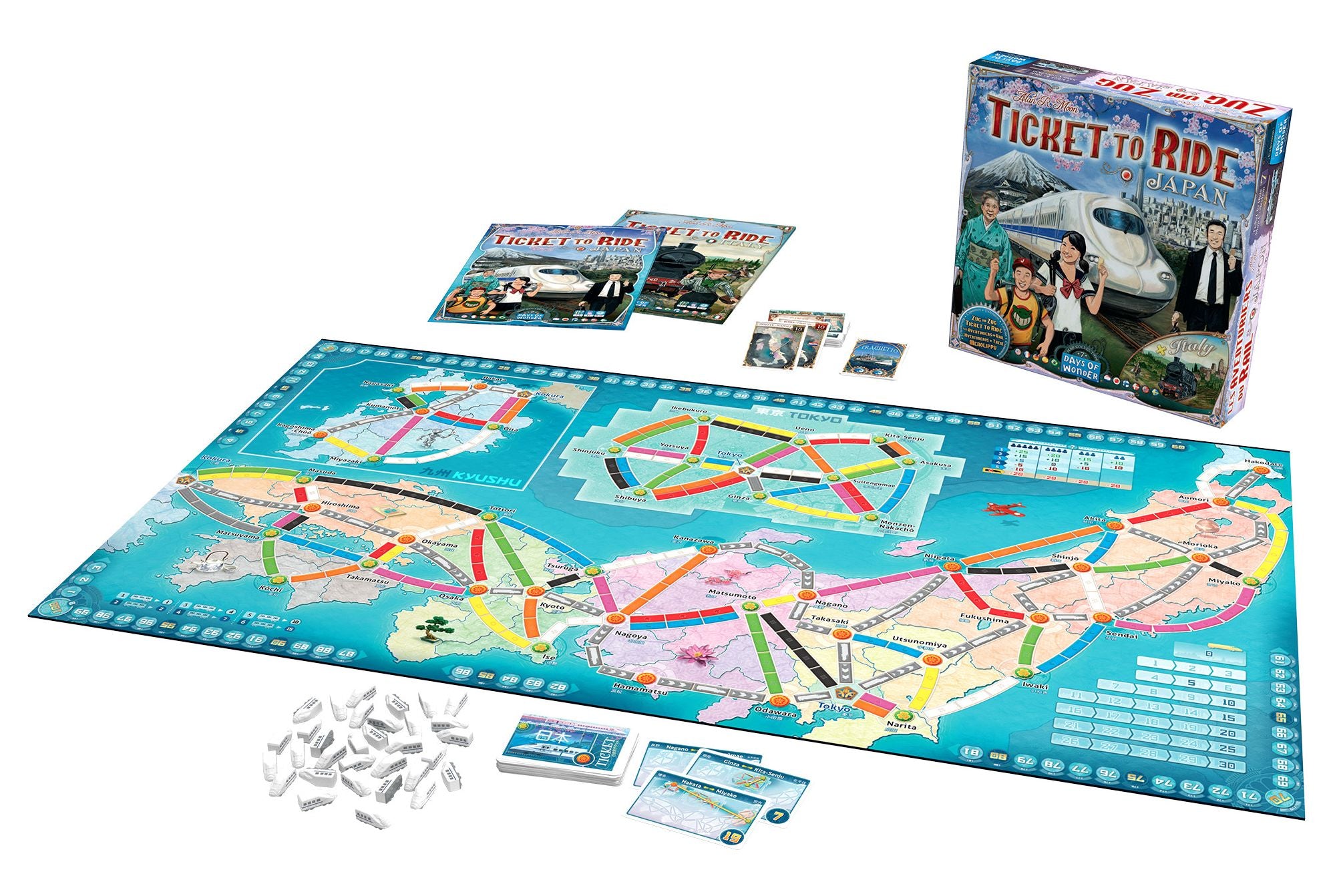 Ticket to Ride: Japan & Italy Map by Alan R. Moon