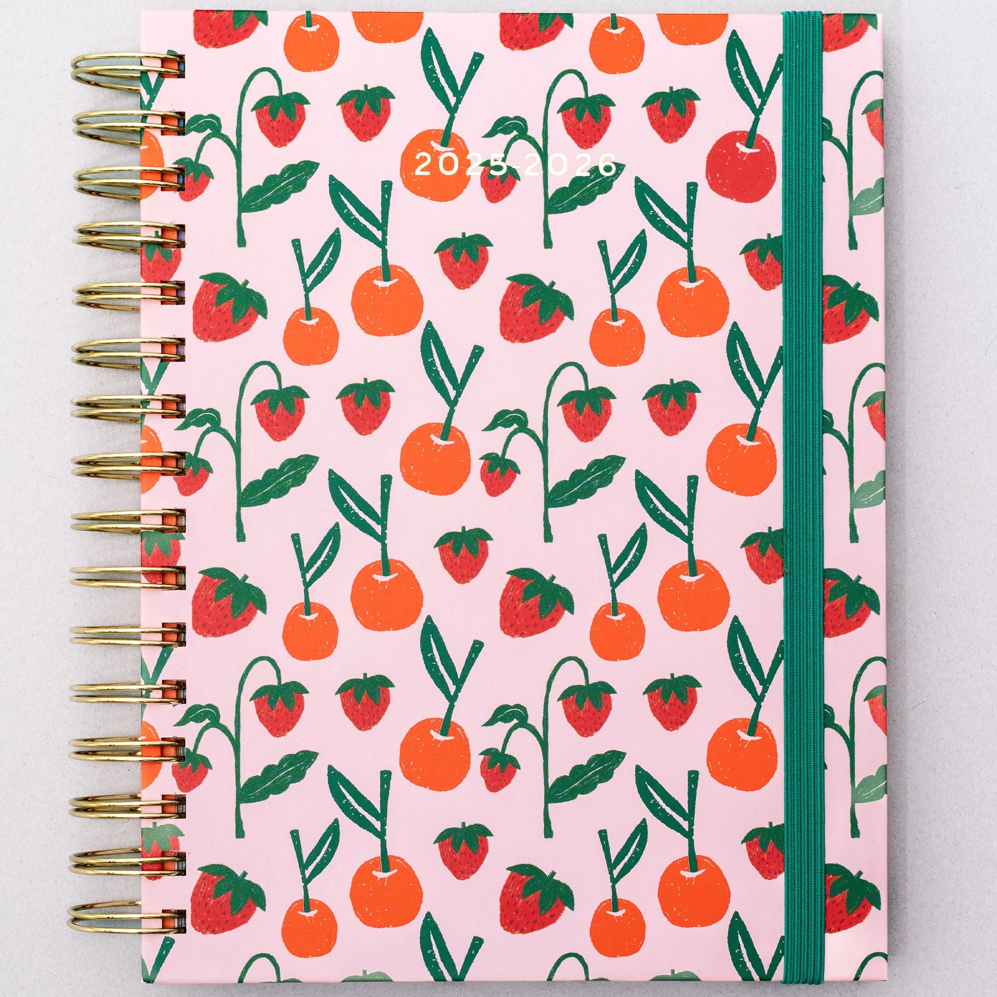 2025-2026 17 Month Medium Planner, Cherries and Strawberries