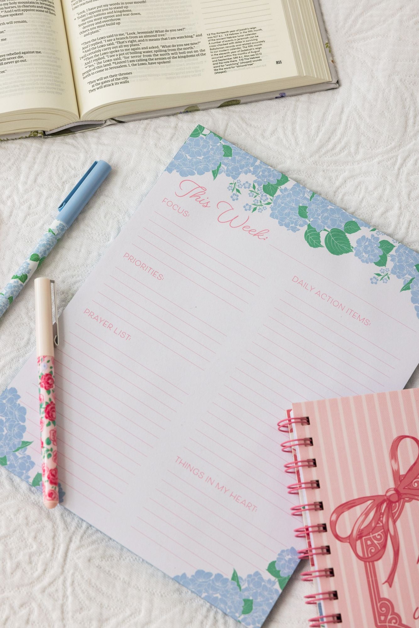 Planner Pad, Hydrangea