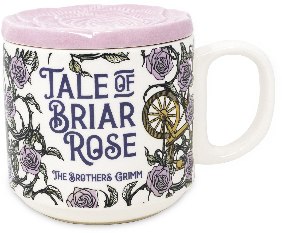Ceramic Mug with Molded Lid, Briar Rose