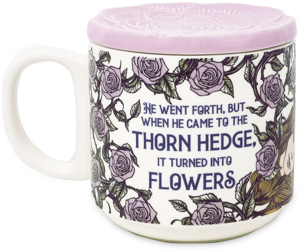Ceramic Mug with Molded Lid, Briar Rose