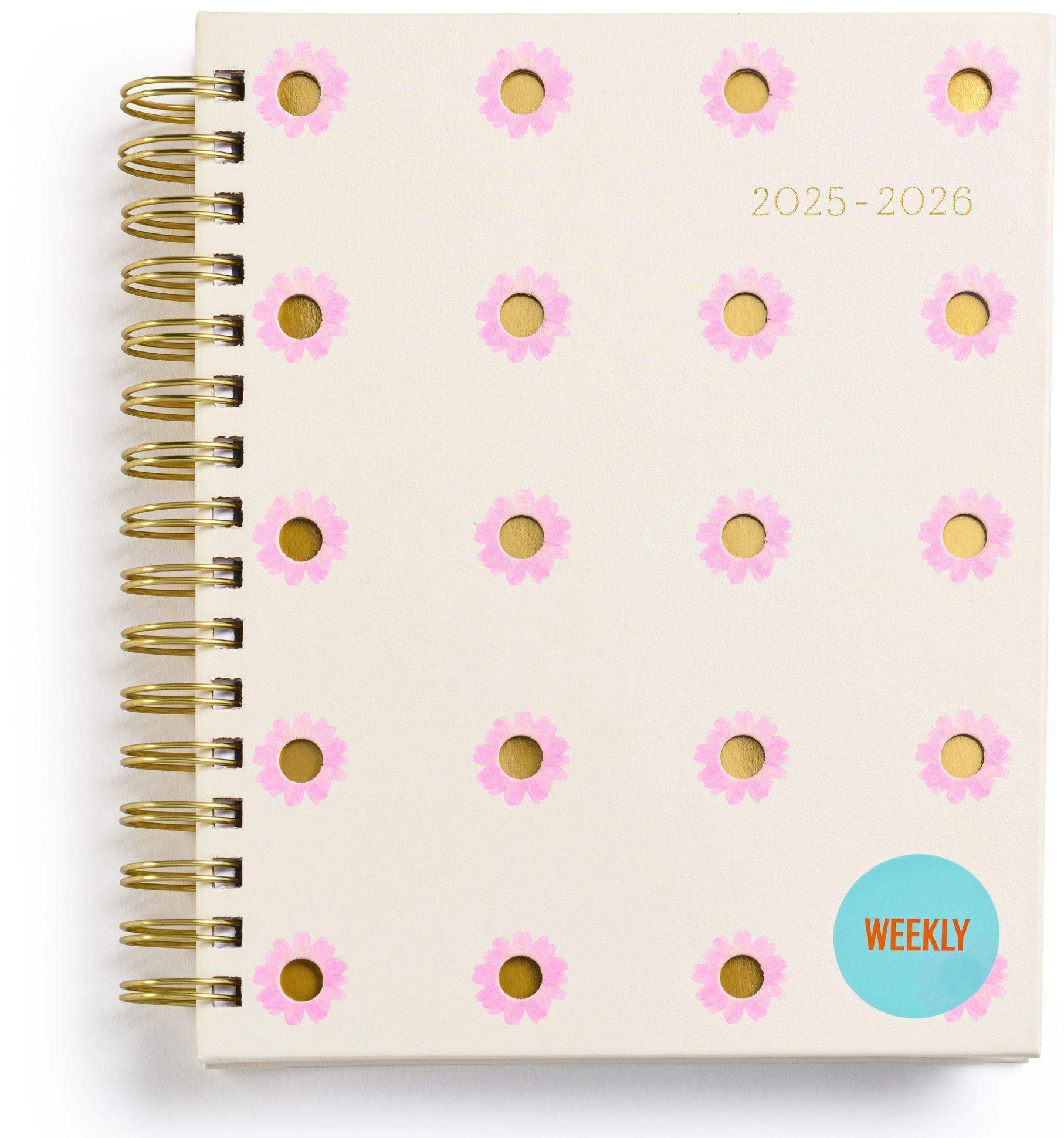 2025-2026 Fun Spiral Die-Cut Pink Sunflowers 18-Month Planner