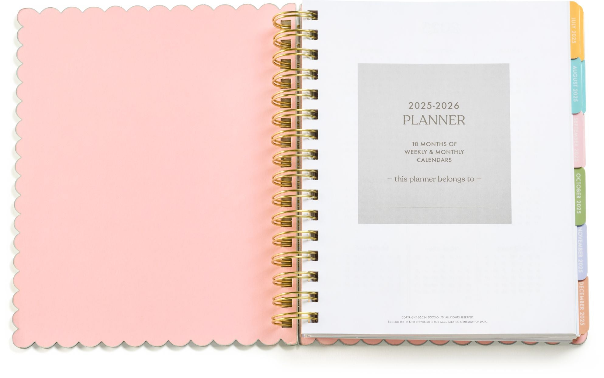 2025-2026 Fun Spiral Die-Cut Butterfly Floral 18-Month Planner