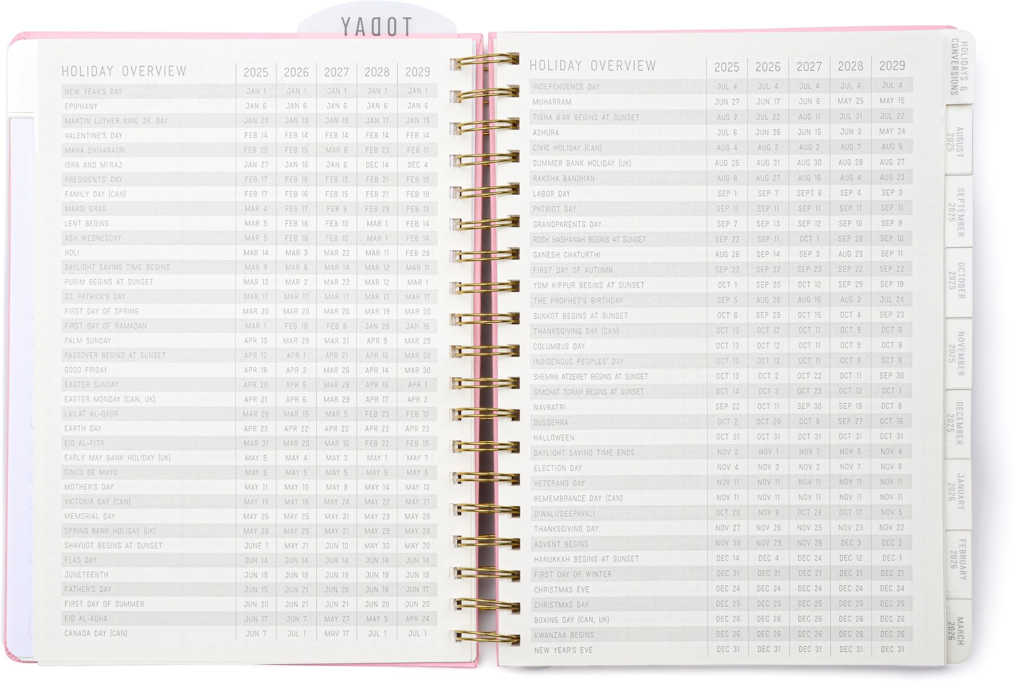 2025-2026 New Pink Standard Issue 7.5" x 10" Weekly Planner