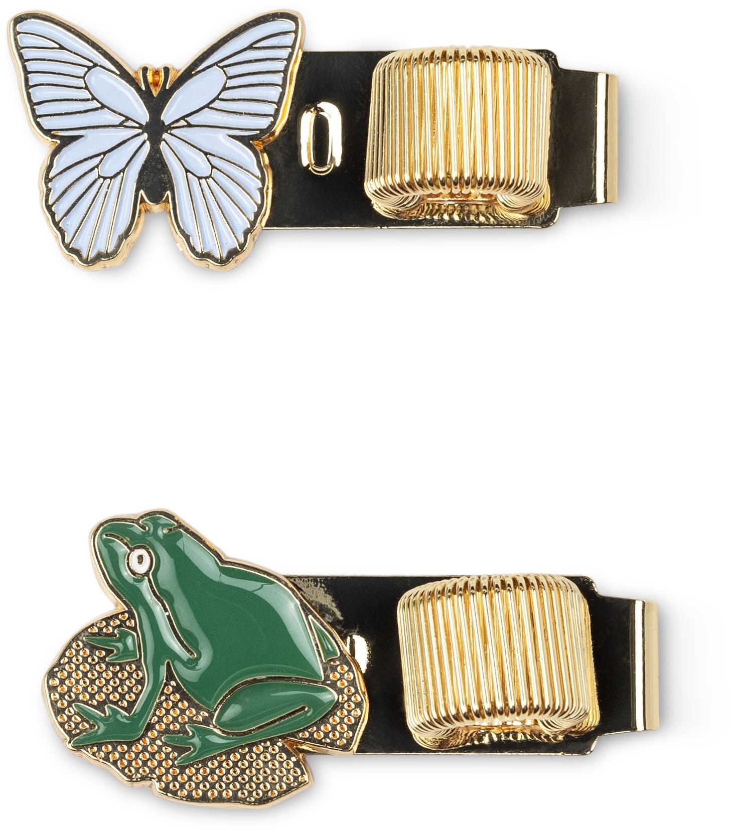 Butterfly & Frog Pen Clips S/2