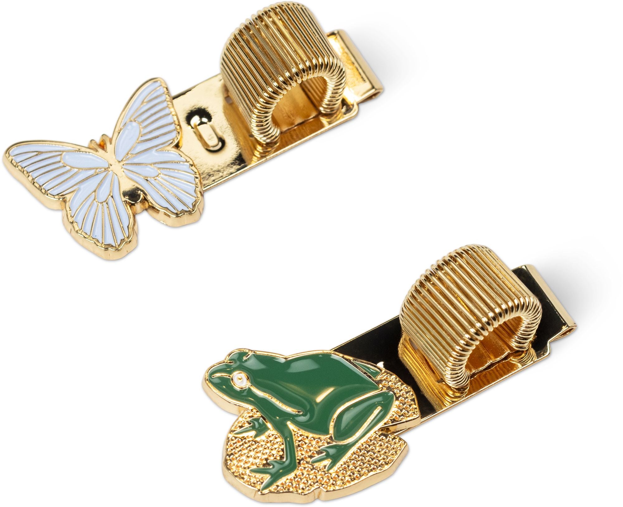 Butterfly & Frog Pen Clips S/2
