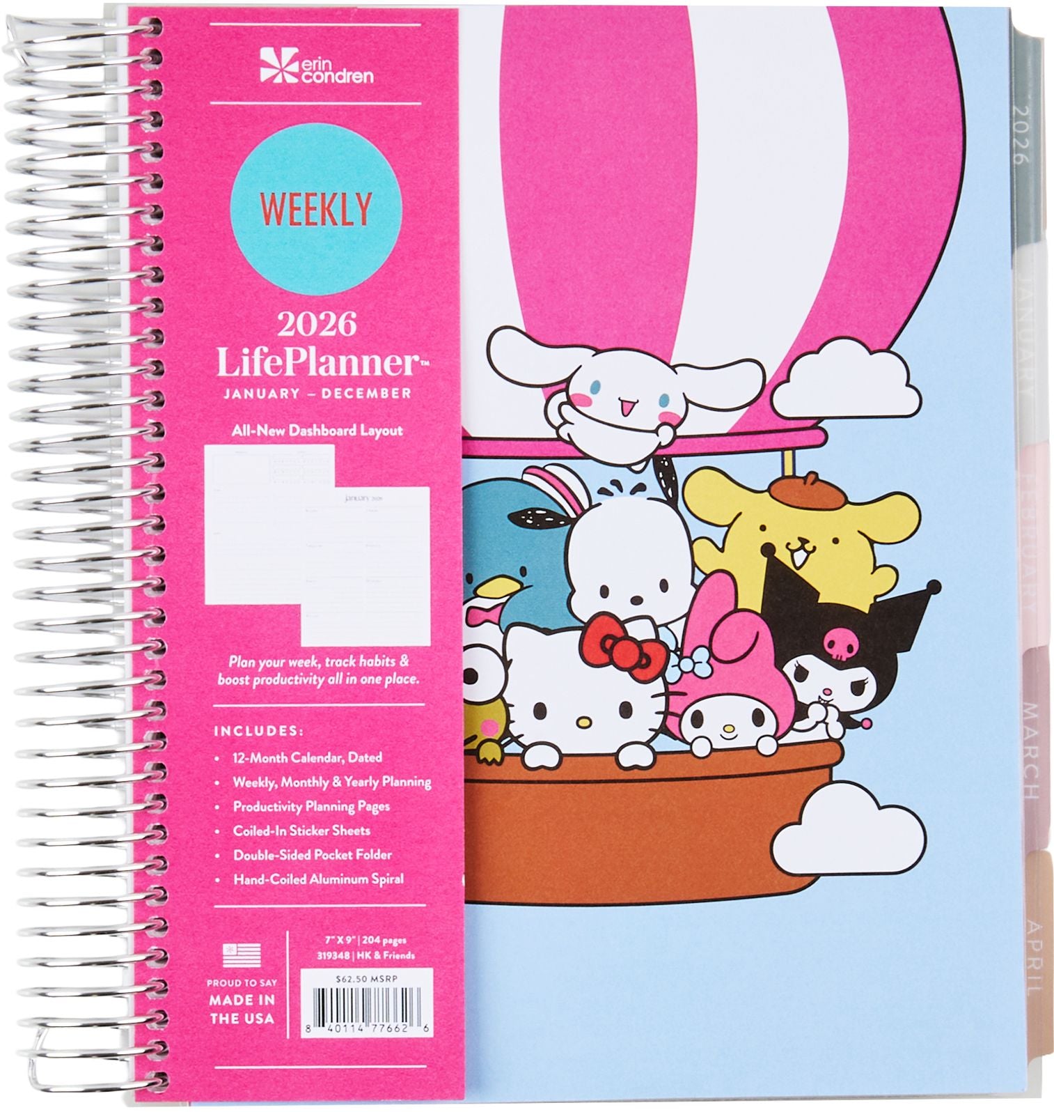 2026 Erin Condren Hello Kitty Weekly LifePlanner
