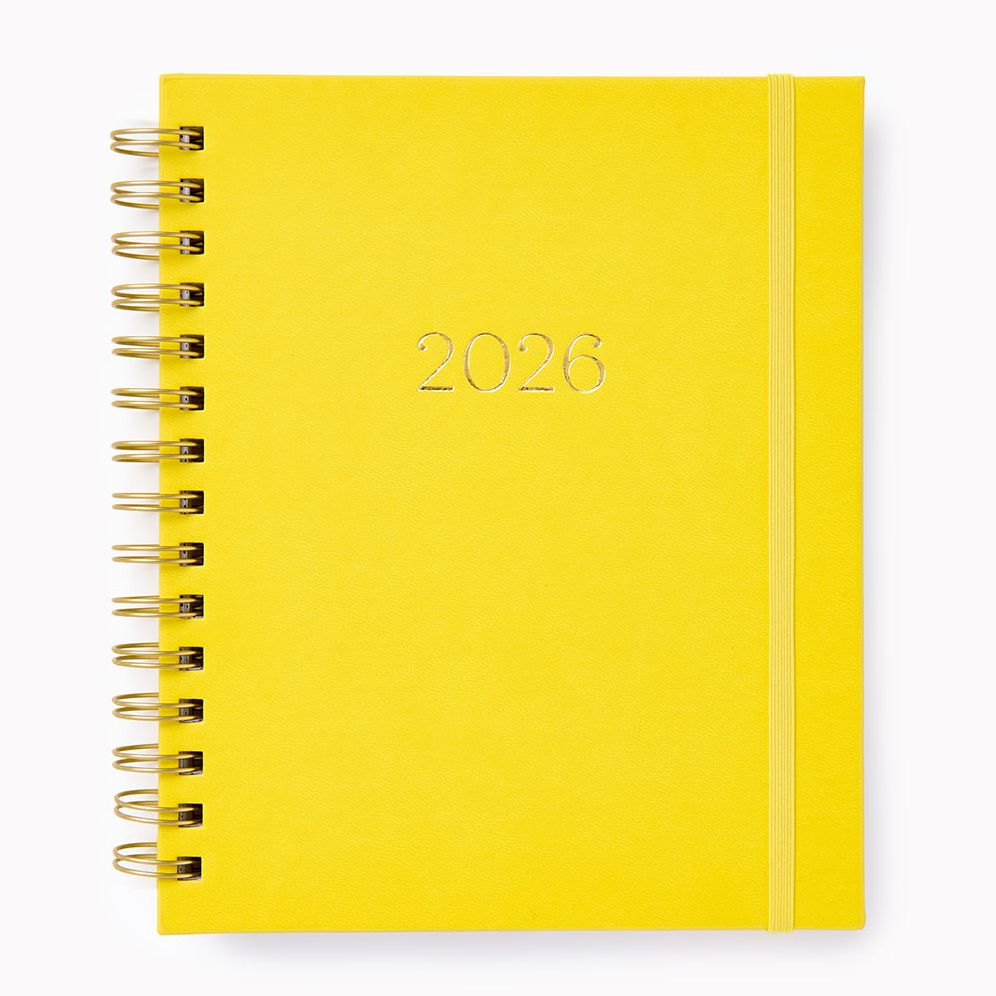 2026 Paper Source Yellow Chicago Ave Medium Weekly Spiral 12M Planner - Exclusive