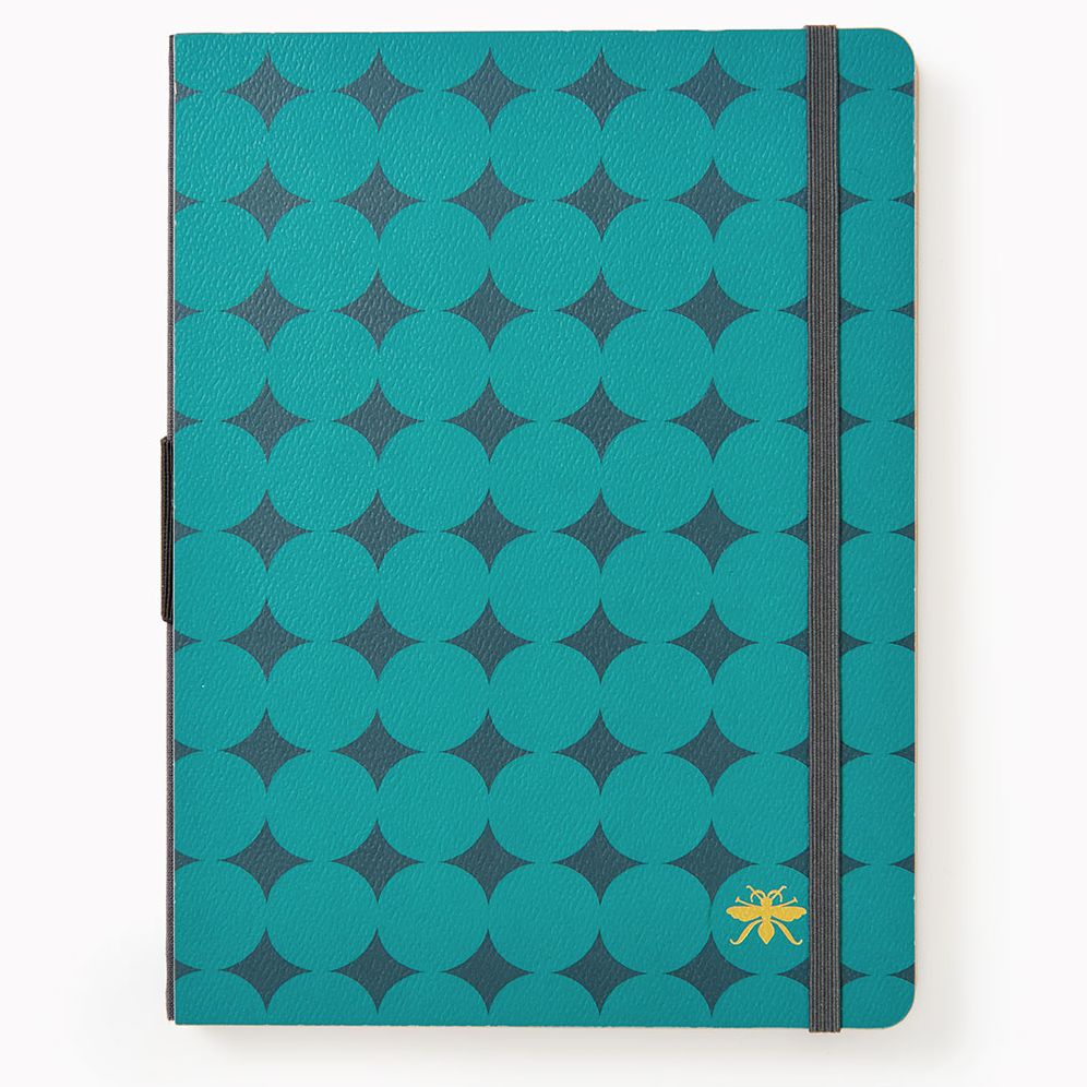 Teal Diamond Paper Wasp LG Dotted Journal