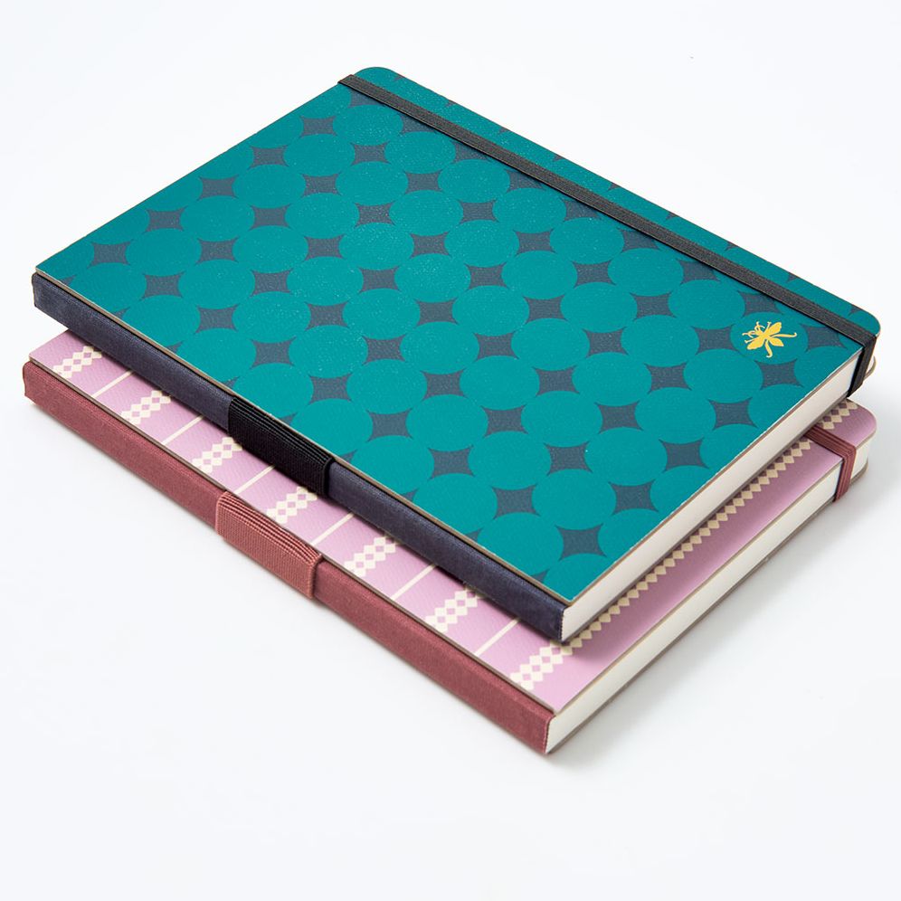 Teal Diamond Paper Wasp LG Dotted Journal
