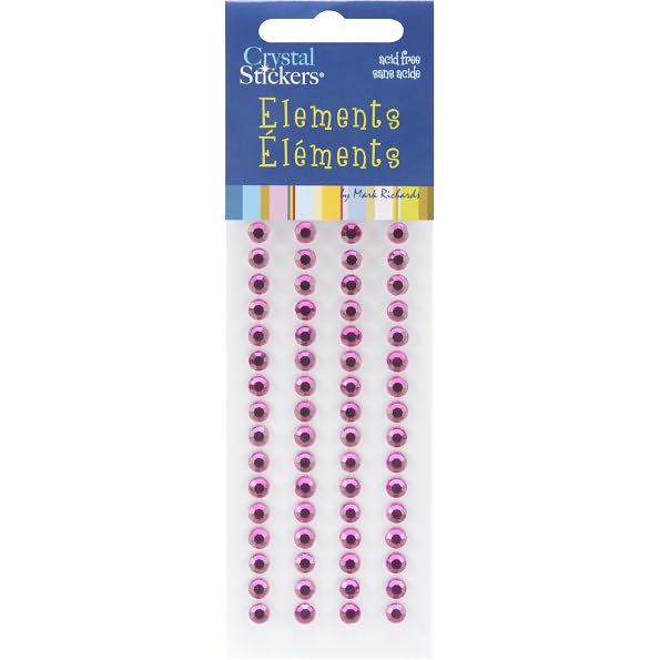 Crystal Stickers Elements 5mm Round 68/Pkg-Hot Pink