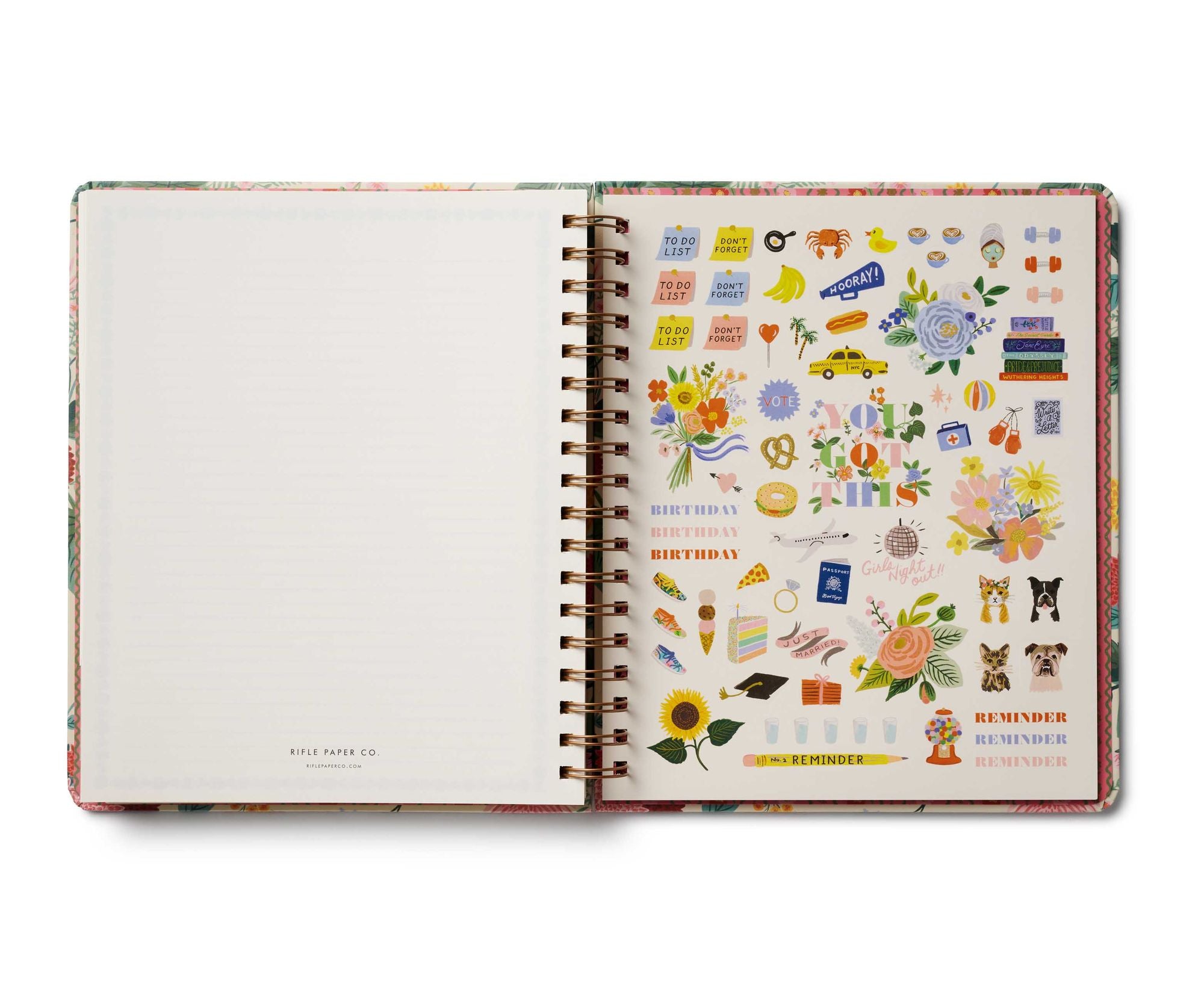 2025-2026 Dahlia 17-Month Academic Hardcover Spiral Planner