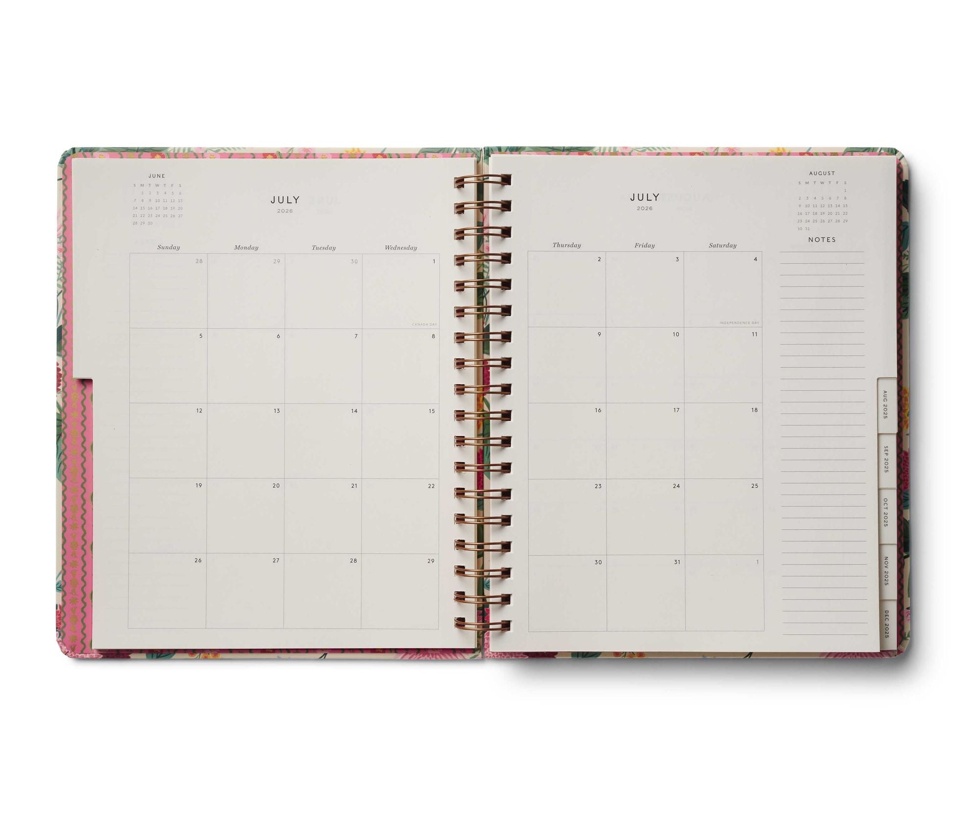 2025-2026 Dahlia 17-Month Academic Hardcover Spiral Planner