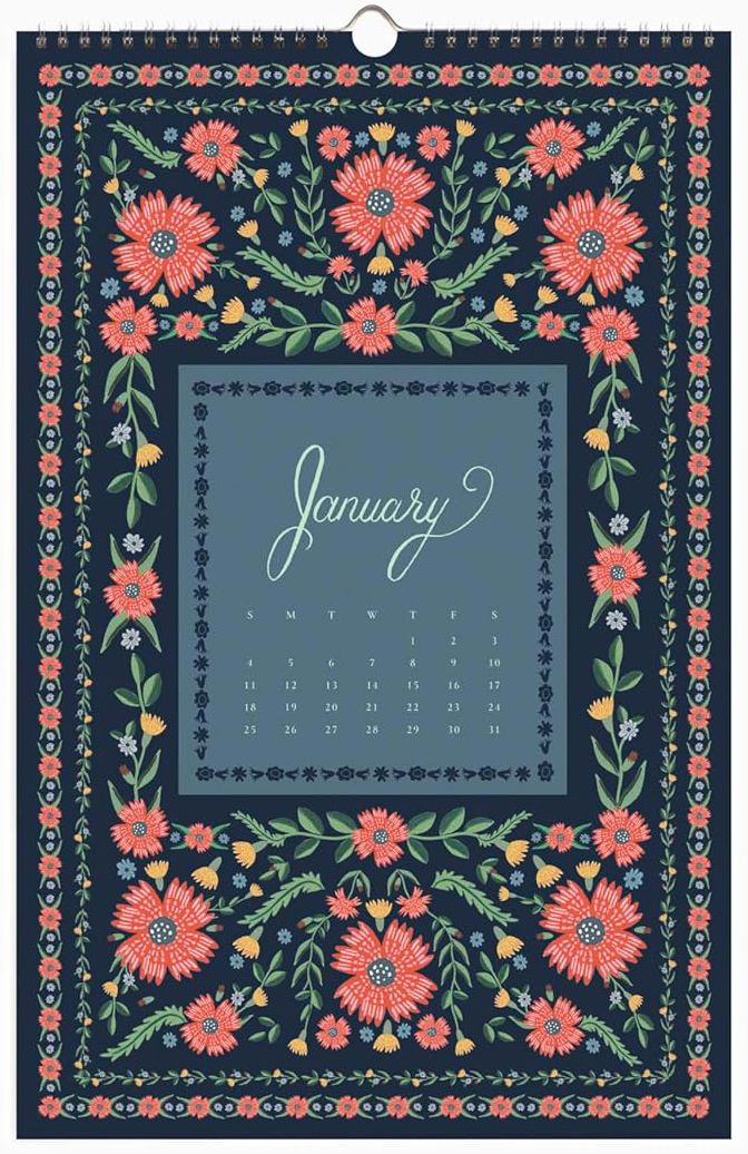 2026 Flora Wall Calendar