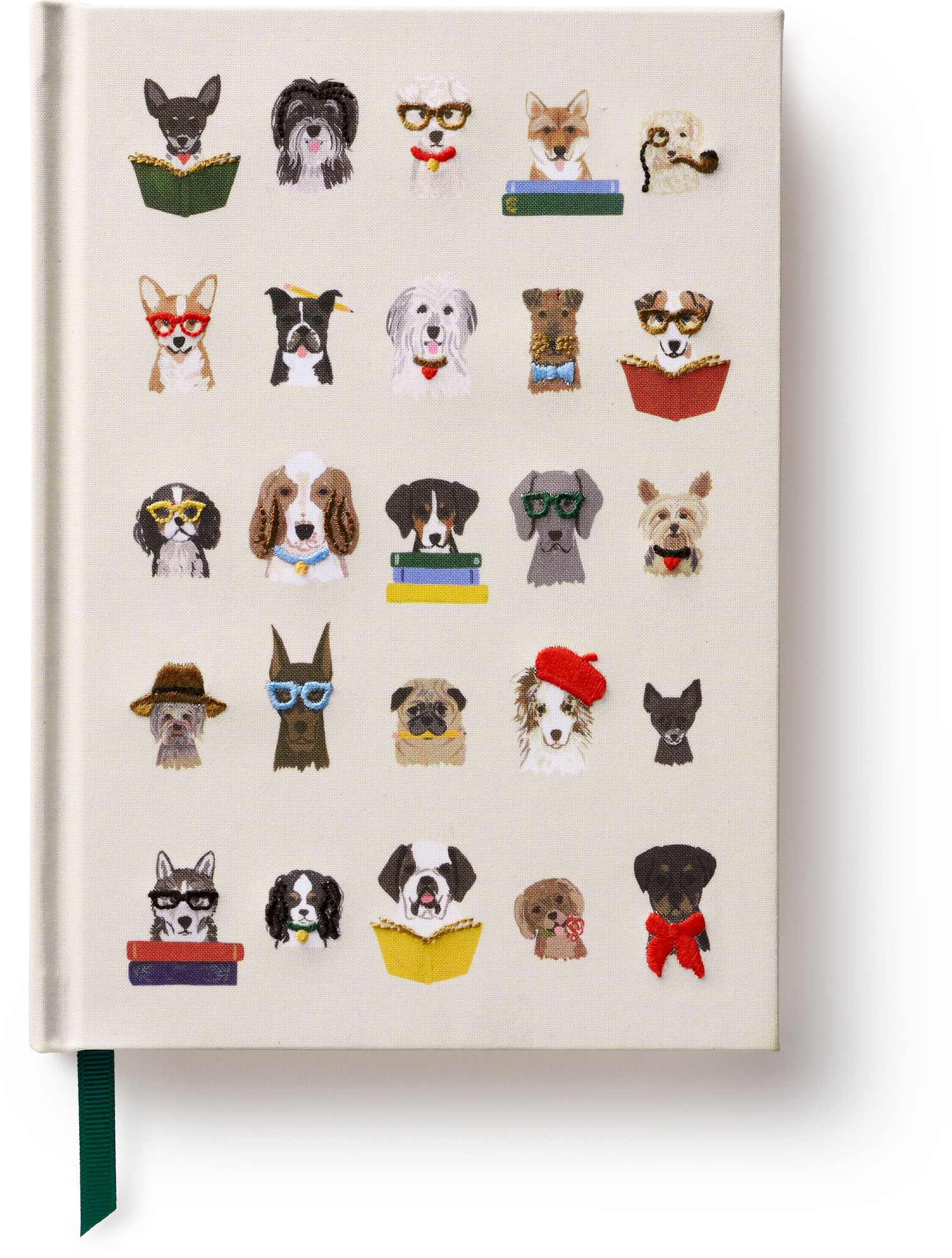 Studious Dogs Embroidered Journal
