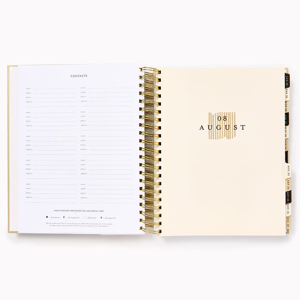 2025-2026 Paper Source B+W Minimalist Weekly Desk Planner