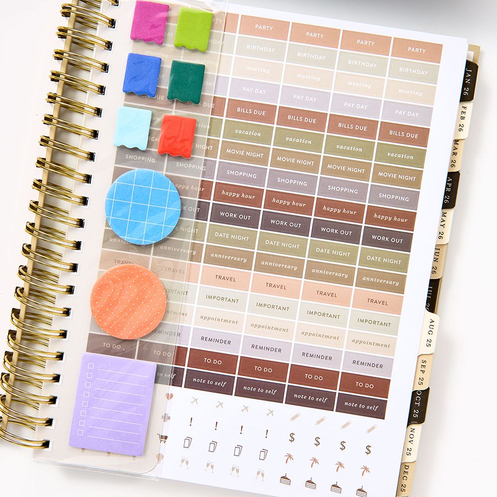 2025-2026 Paper Source B+W Minimalist Weekly Desk Planner