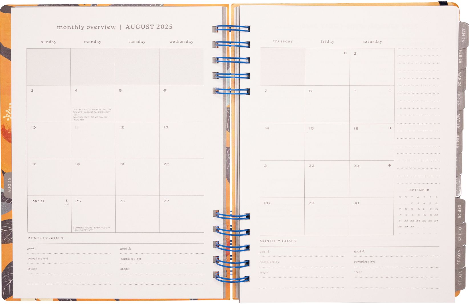 2025-2026 WN Pastel Citrus Weekly Desk Planner