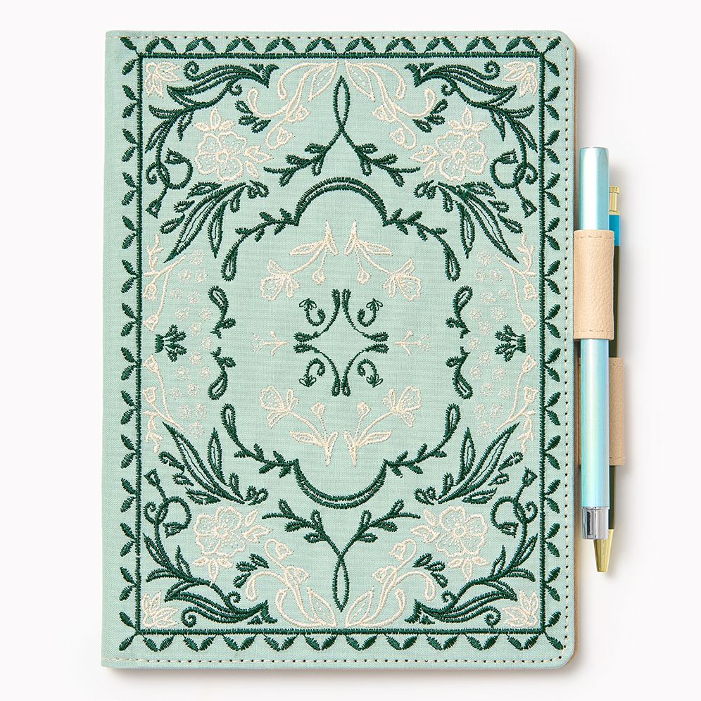 Paper Source A5 Folk Floral Bookcloth Journal Cover with Pen Loop Closure