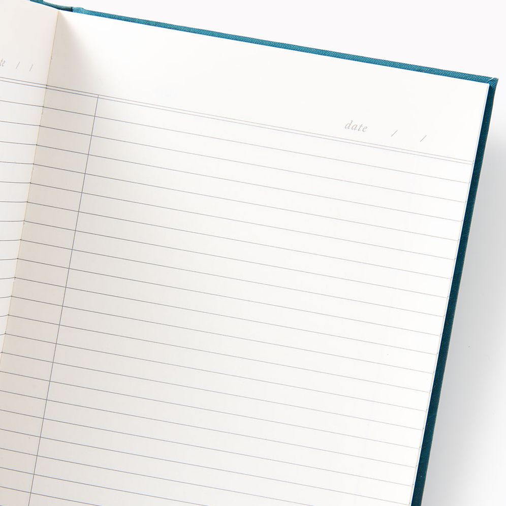 Teal Bookcloth Paper Wasp Med Lined Journal