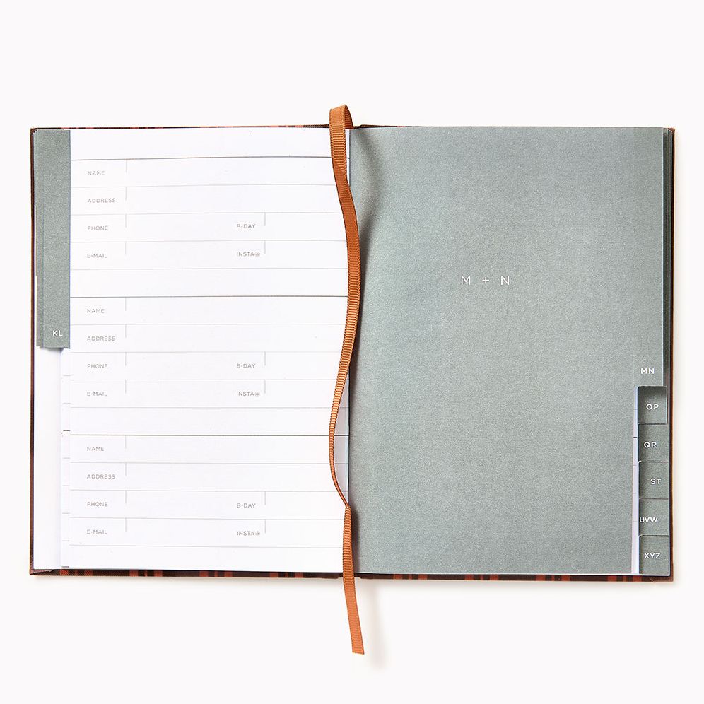 Choc Stripe Paper Wasp Bookcloth Address Book