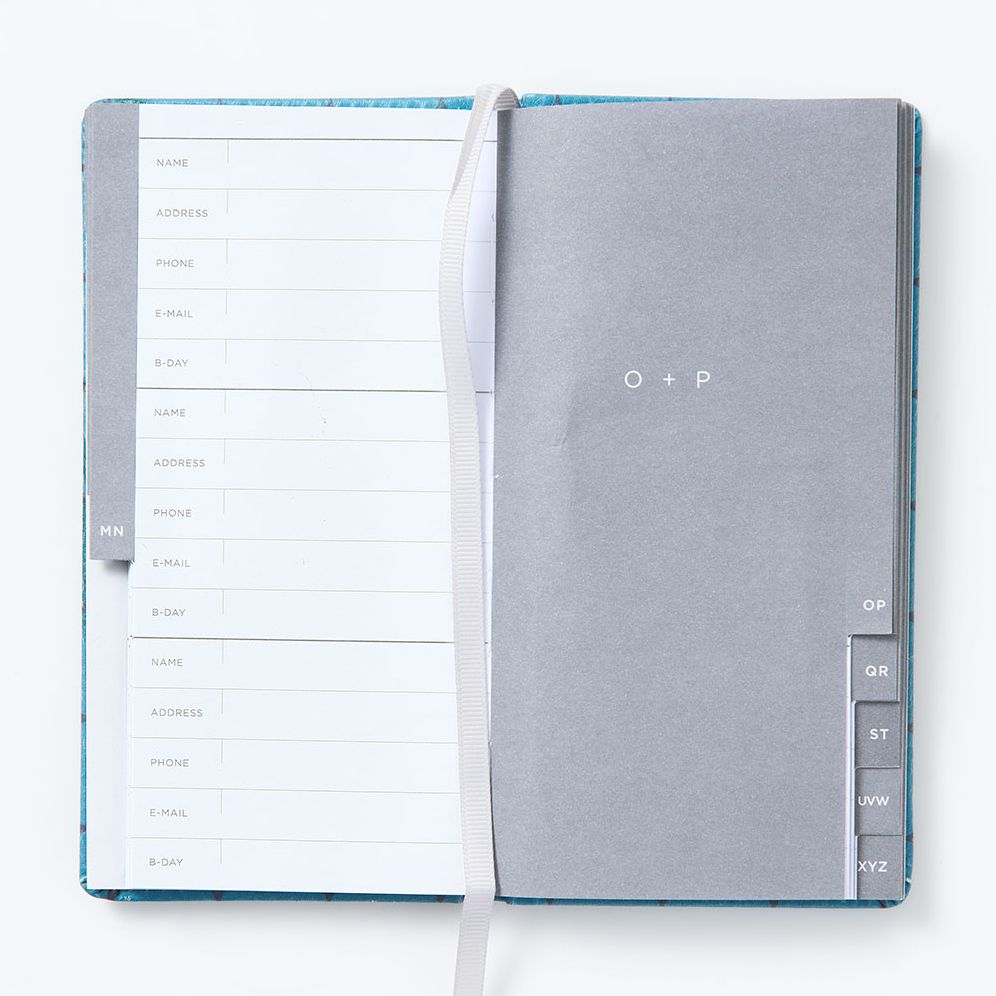 Teal Diamond Paper Wasp Slim Address Book