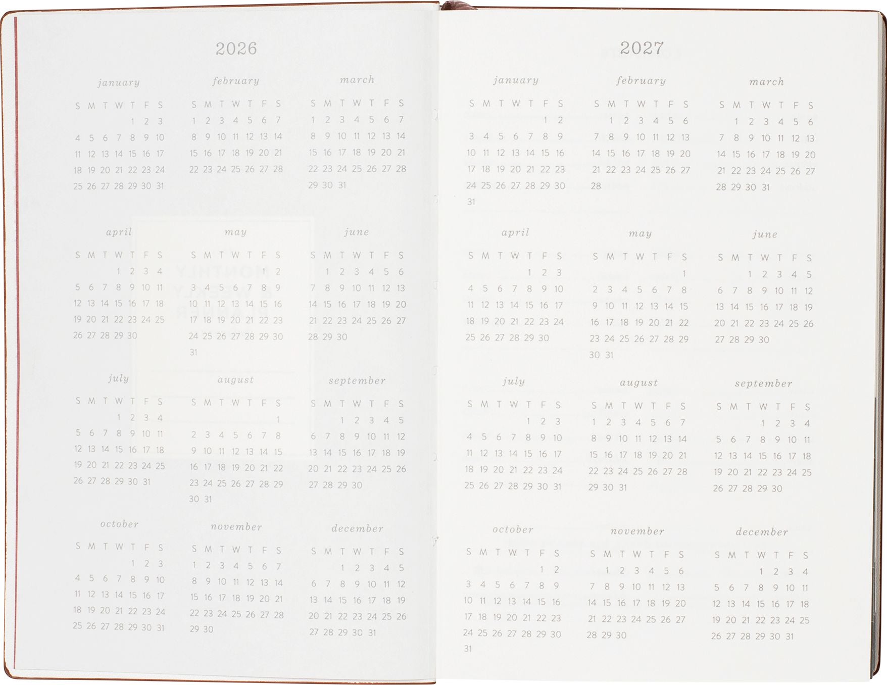 2026-2027 Colorful Trees Weekly Pocket Planner
