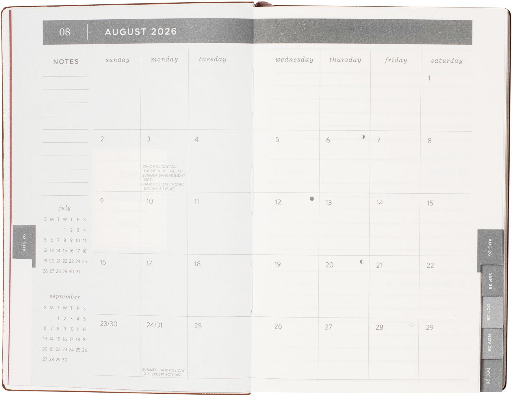 2026-2027 Colorful Trees Weekly Pocket Planner