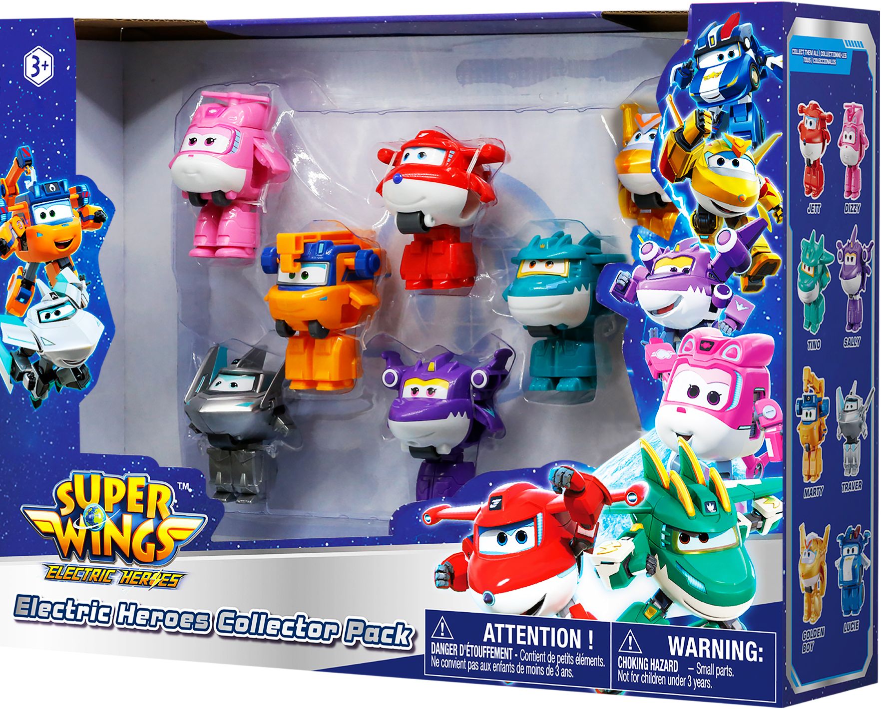 Super Wings 2" Transform-a-Bots 8pk (Jett, Dizzy, Marty, Tino, Sally, Traver, Golden Boy, Lucie)