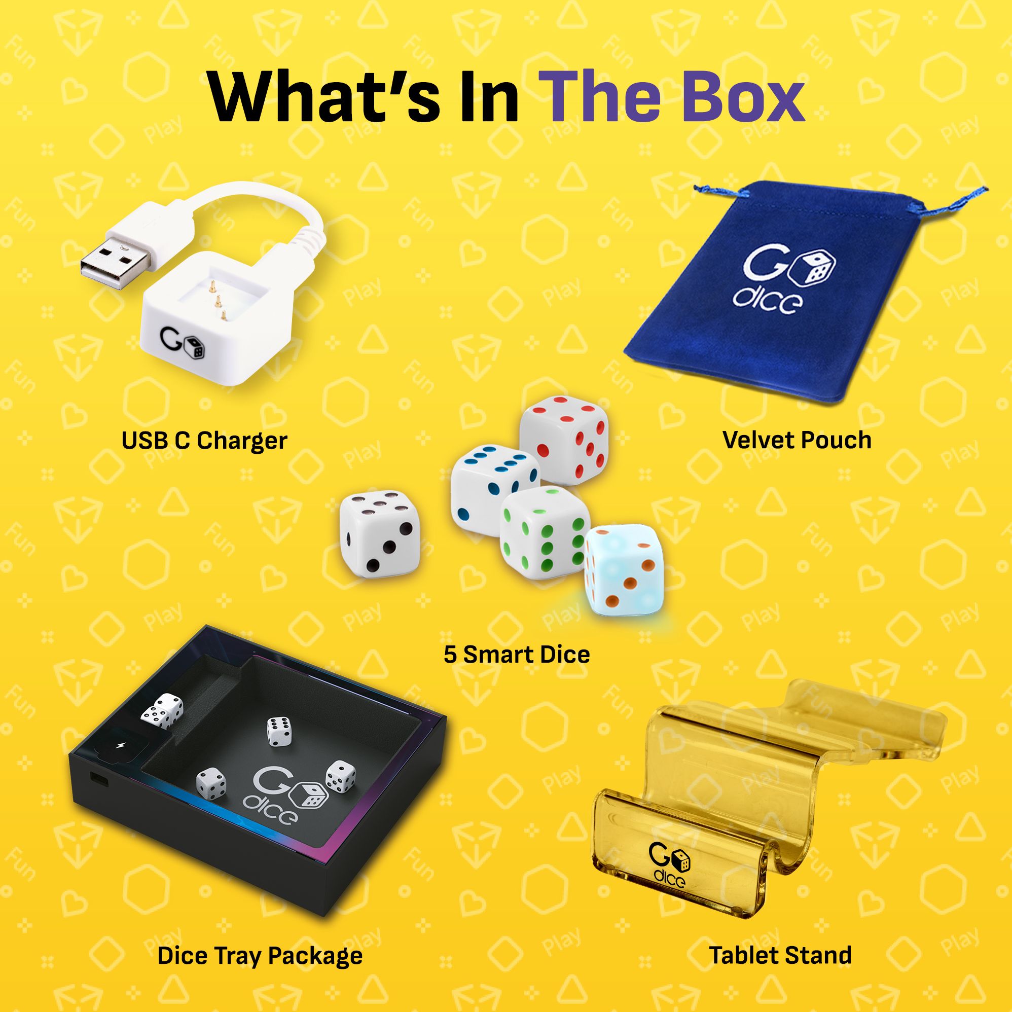 GoDice Family Pack - 5 Smart Connected Dice. Brings The Best Dice Games of All Time to The 21st Century. Educational, Fun & Innovative Games for Family, Friends, Game Nights. Free App. Cool Tech Gift