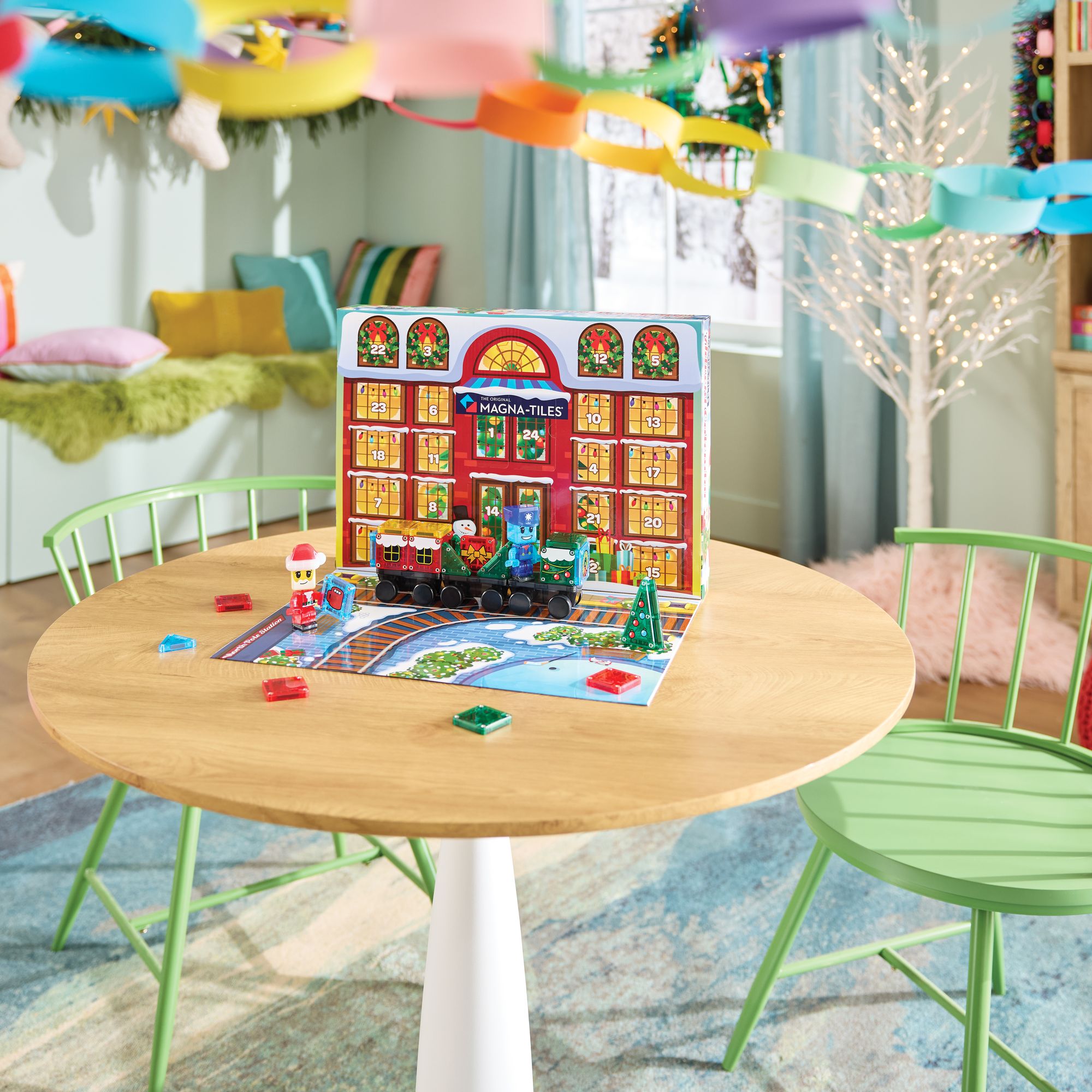 MAGNA-TILES® Advent Calendar 34-Piece Magnetic Construction Set, The Original Magnetic Building Brand