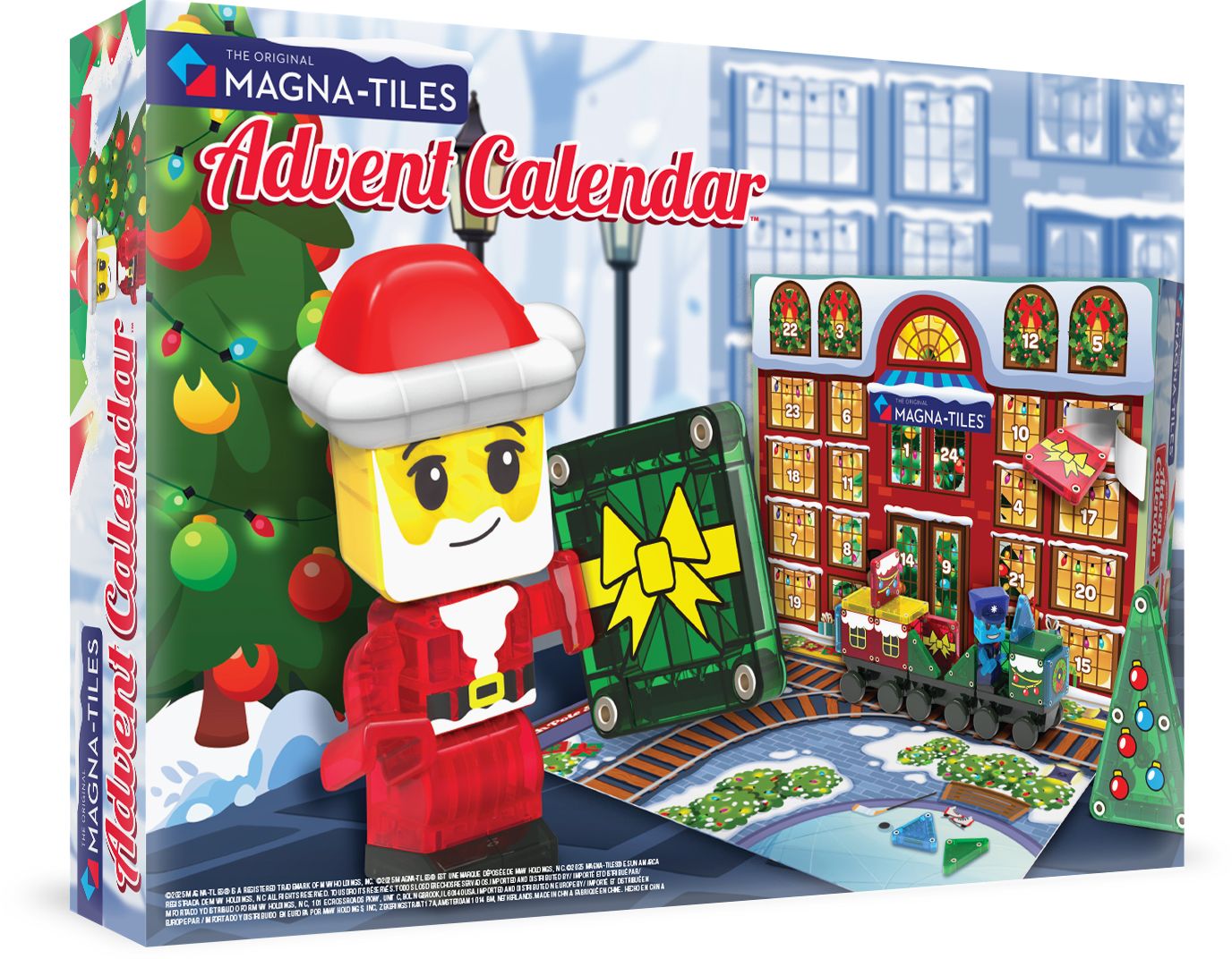 MAGNA-TILES® Advent Calendar 34-Piece Magnetic Construction Set, The Original Magnetic Building Brand