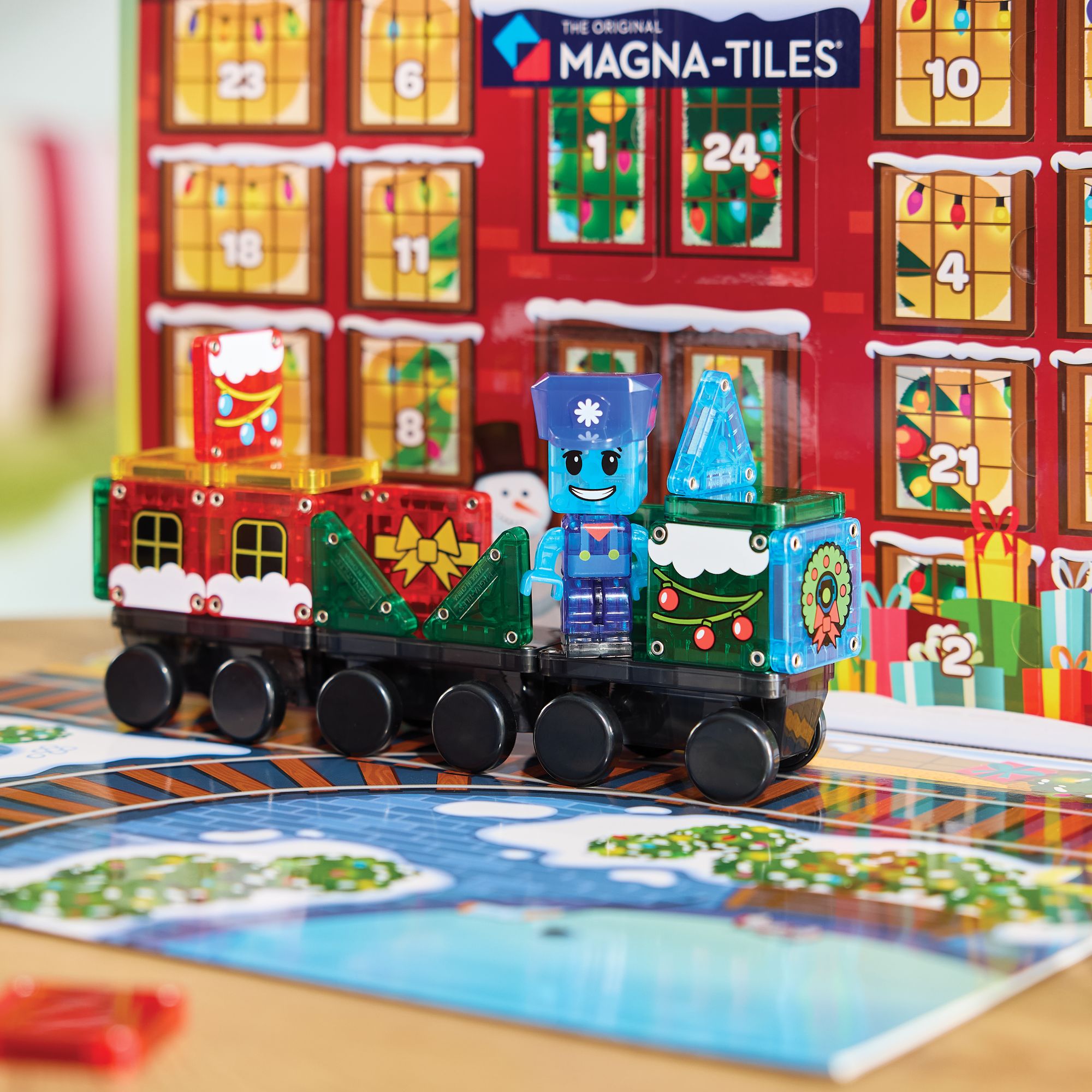 MAGNA-TILES® Advent Calendar 34-Piece Magnetic Construction Set, The Original Magnetic Building Brand