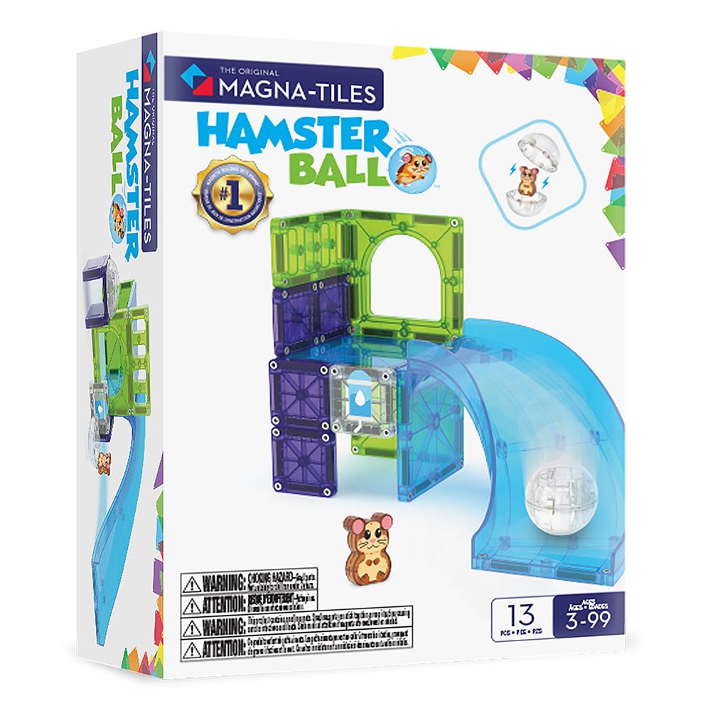 MAGNA-TILES® Hamster Ball 13-Piece Magnetic Construction Set, The Original Magnetic Building Brand
