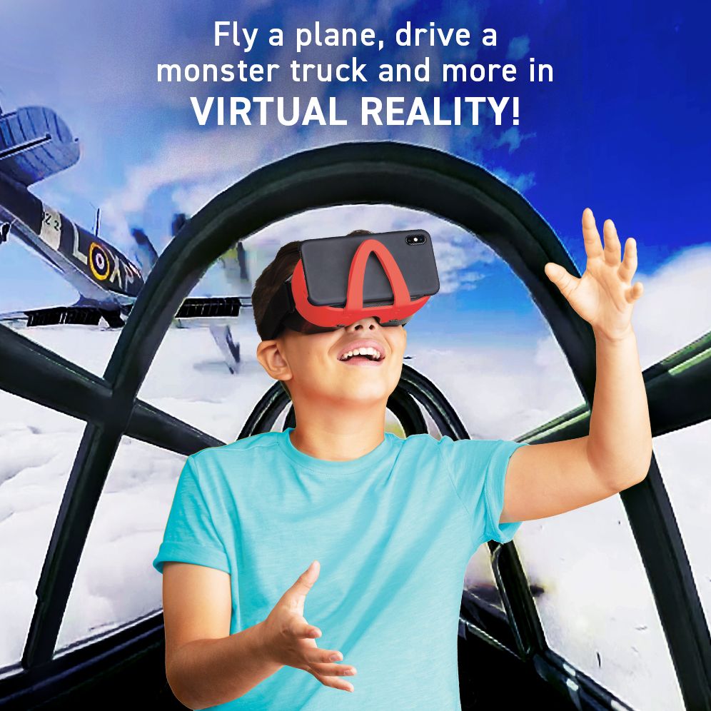 VR Transportation with VR Goggles for 20 + VR experiencs, DK Book and 3D wooden racecar puzzle