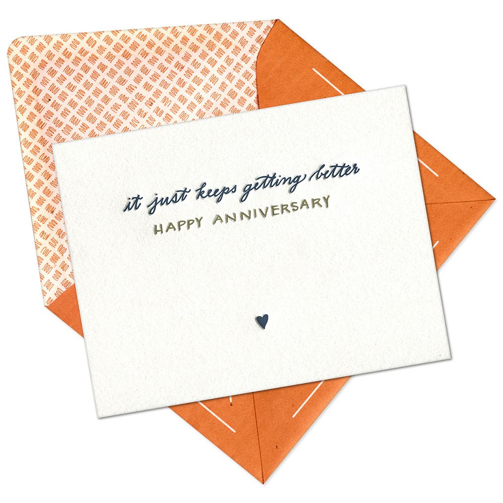 Keeps Getting Better Anniversary Card