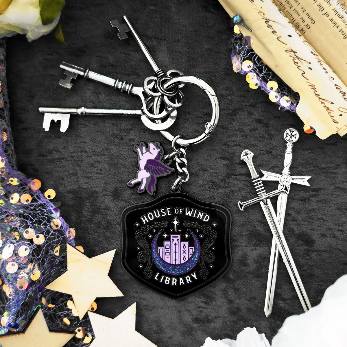 A Court of Thorns and Roses, House of Wind Library Bag Charm