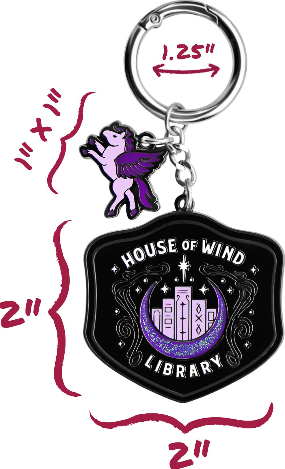 A Court of Thorns and Roses, House of Wind Library Bag Charm