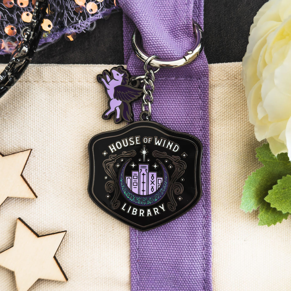 A Court of Thorns and Roses, House of Wind Library Bag Charm