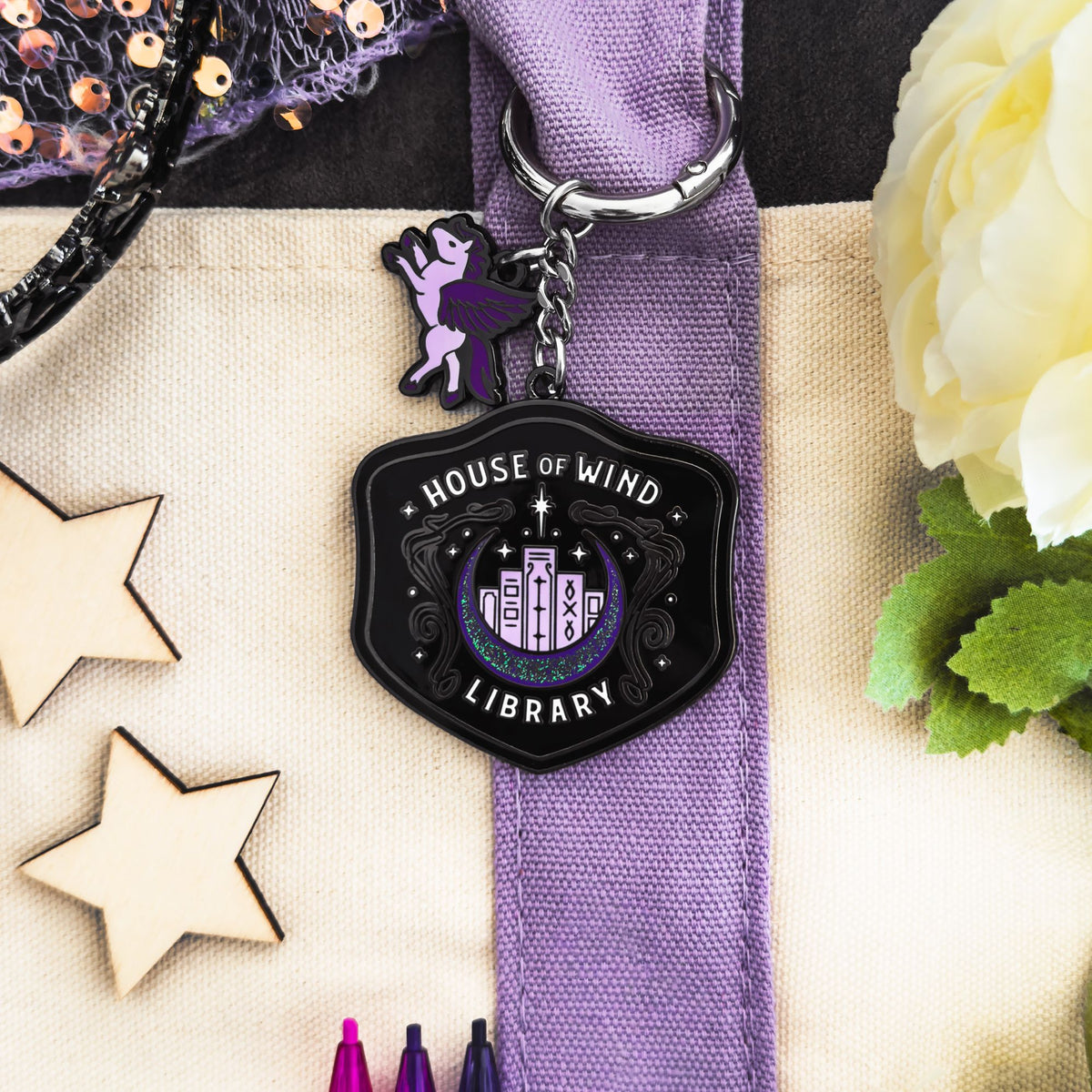 A Court of Thorns and Roses, House of Wind Library Bag Charm