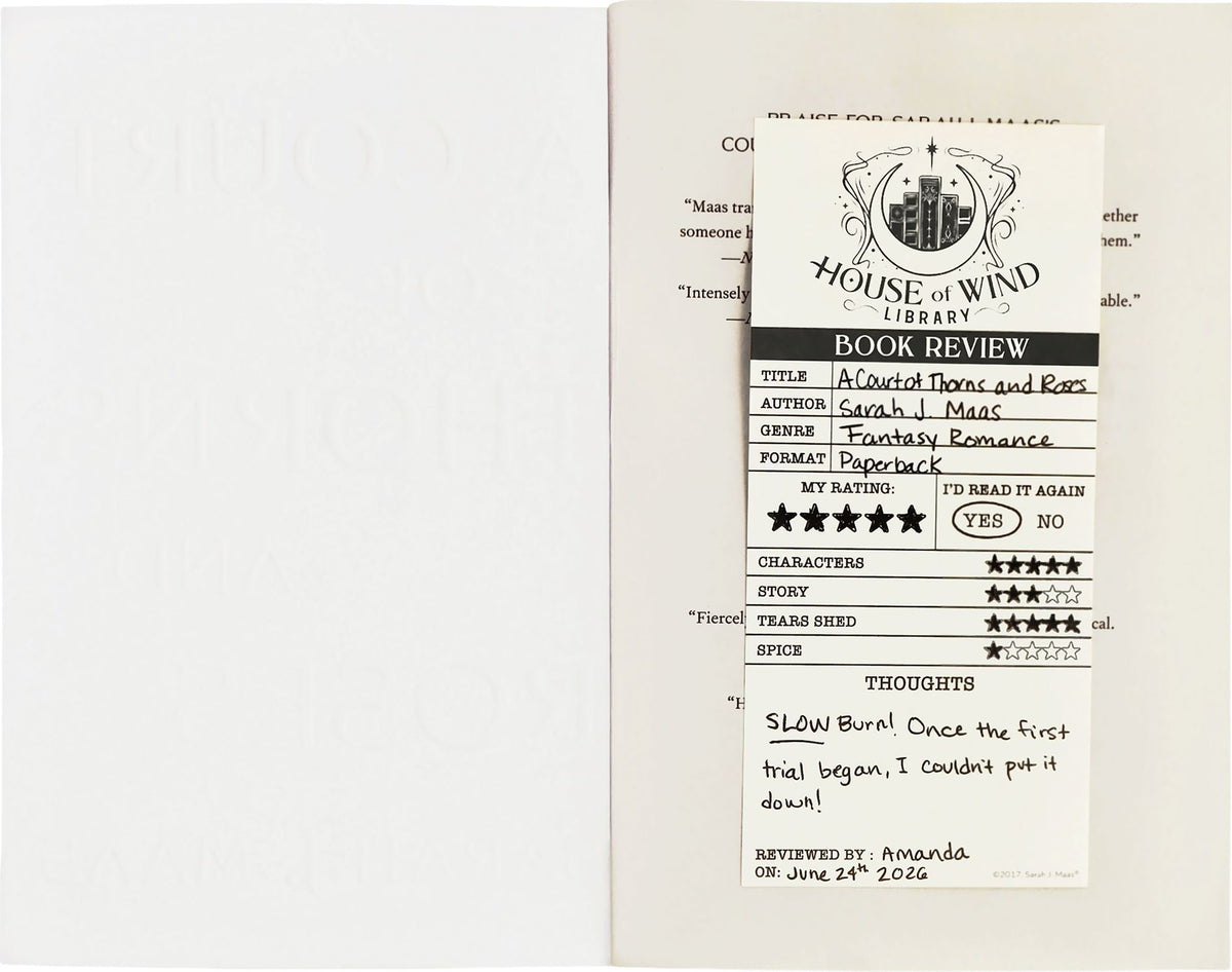 A Court of Thorns and Roses, House of Wind Library Reviews Sticky Notepad