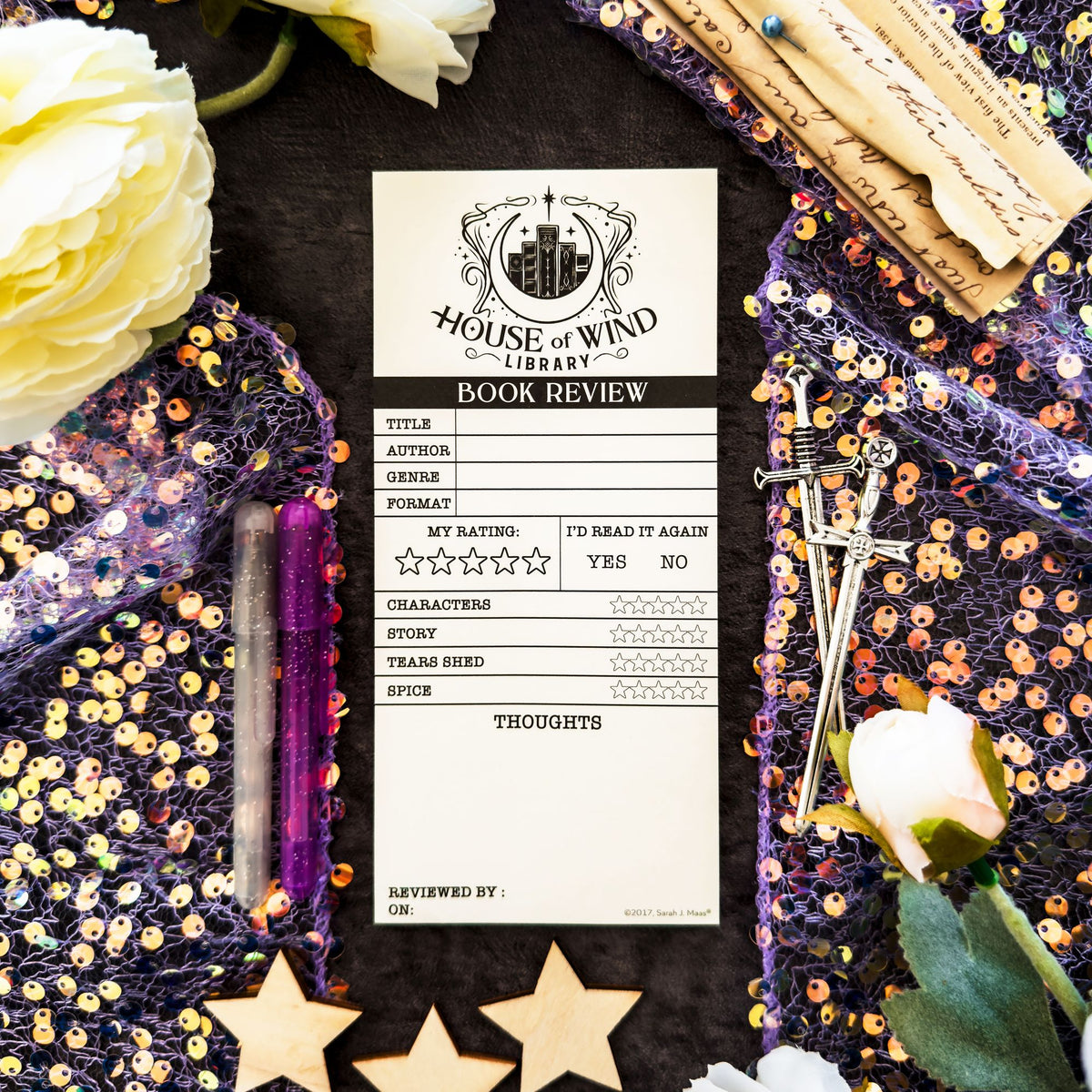 A Court of Thorns and Roses, House of Wind Library Reviews Sticky Notepad