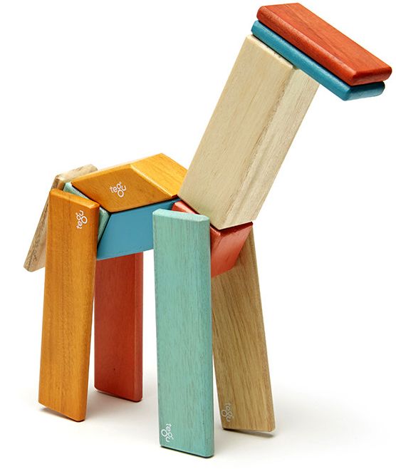 14 Piece Tegu Magnetic Wooden Block Set, Sunset