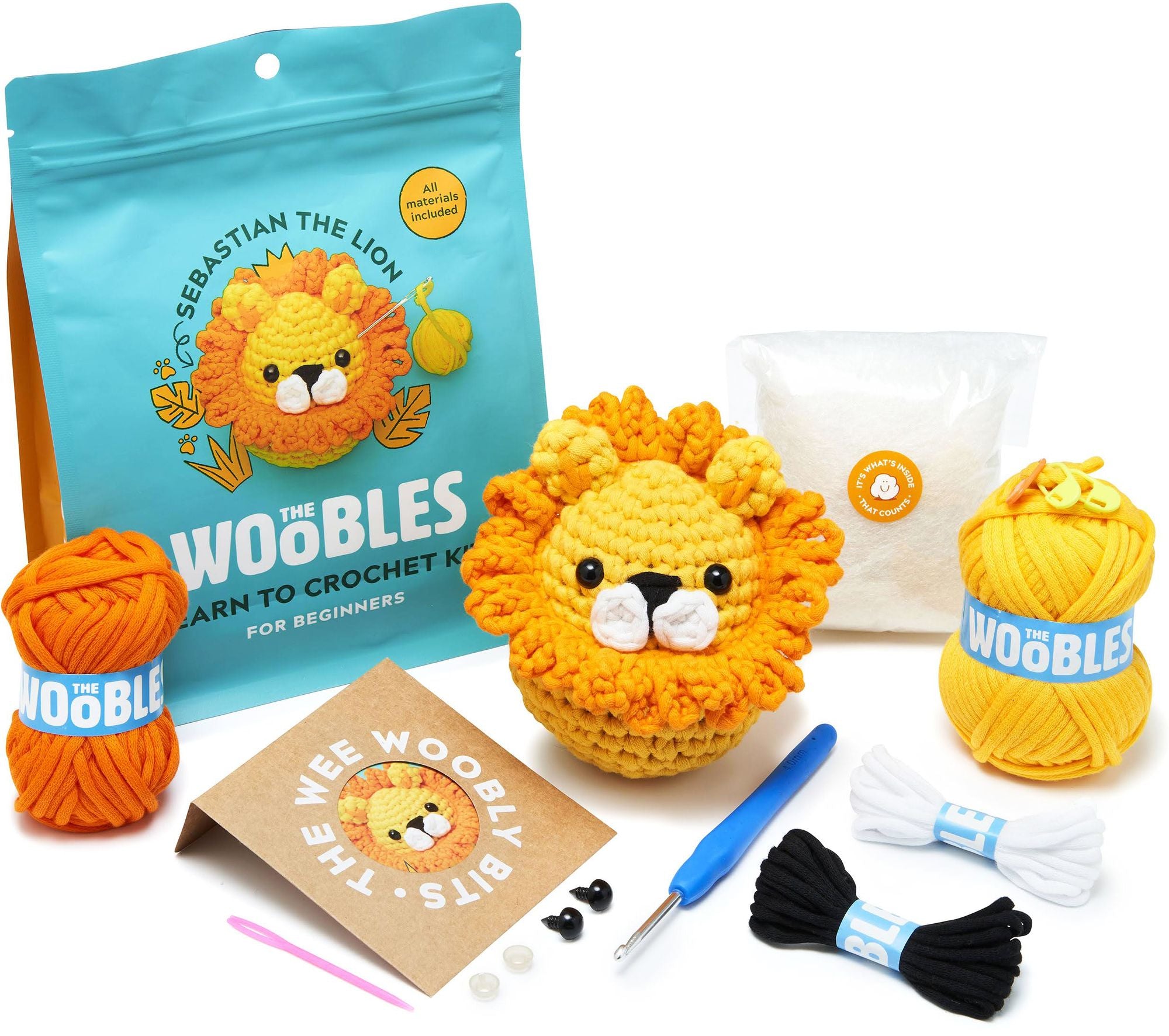 Sebastian the Lion, The Woobles Beginner Crochet Kit