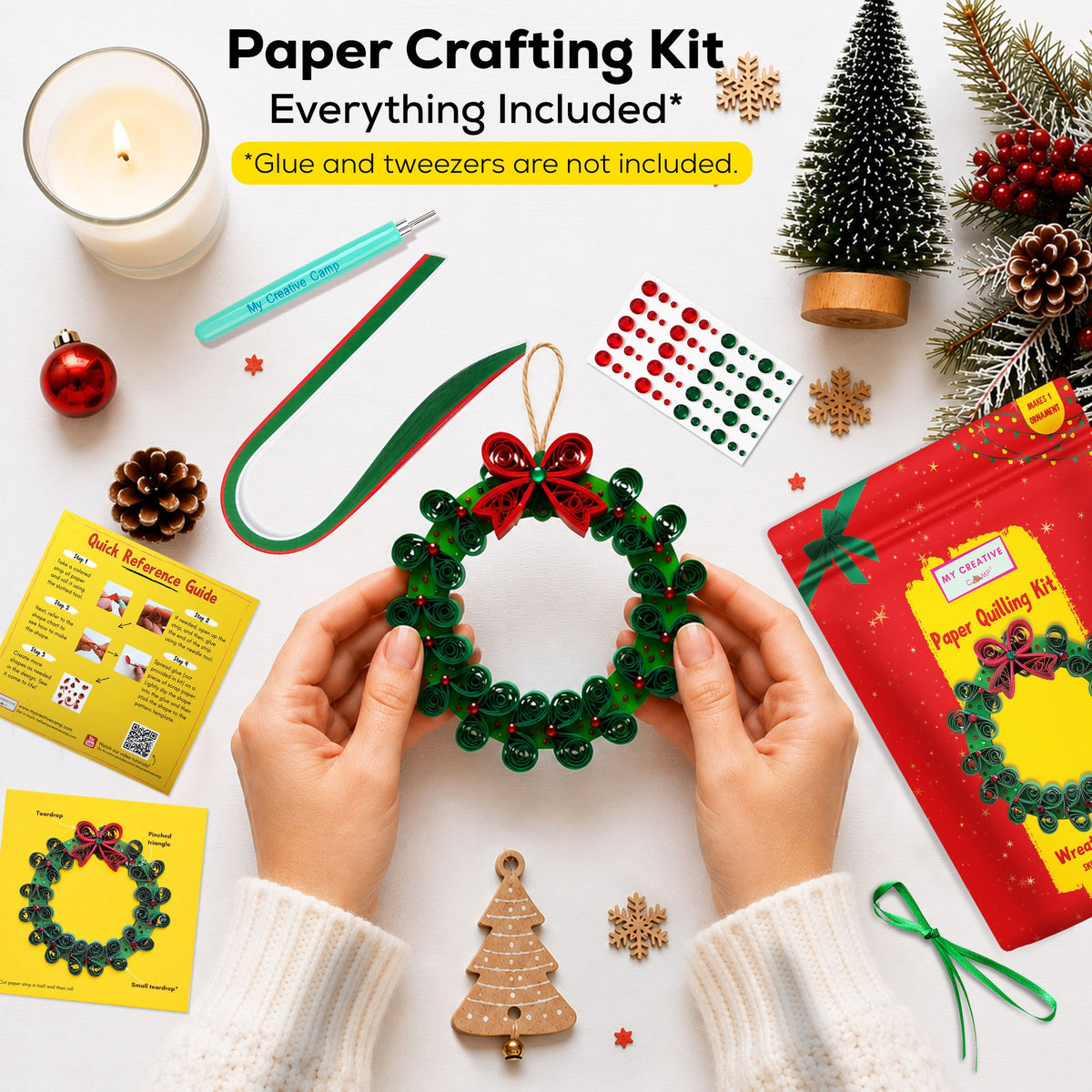 Wreath Ornament Paper Quilling Craft Kit