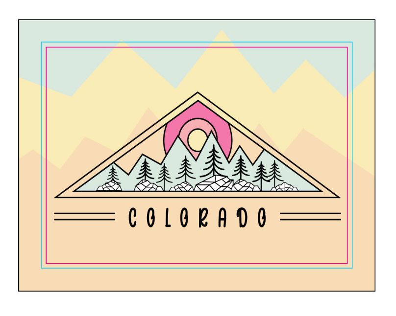 Colorado Mountain and Tree Fridge Magnet