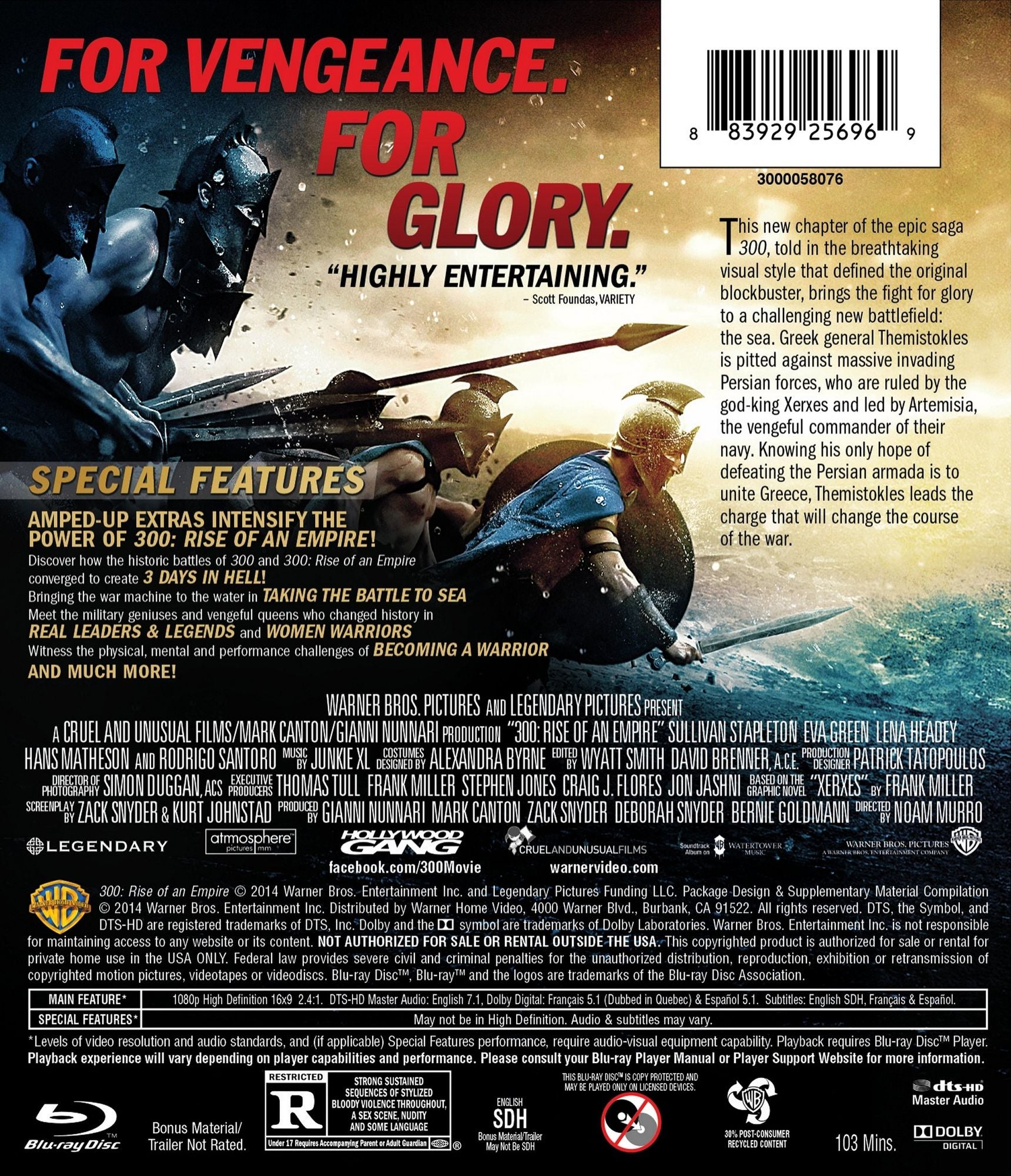 300: Rise of an Empire [2 Discs] [Includes Digital Copy] [Blu-ray/DVD]
