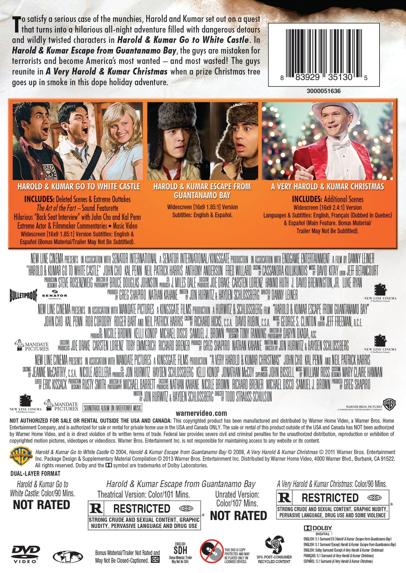 Highly Flammable Harold & Kumar Triple Feature [3 Discs]