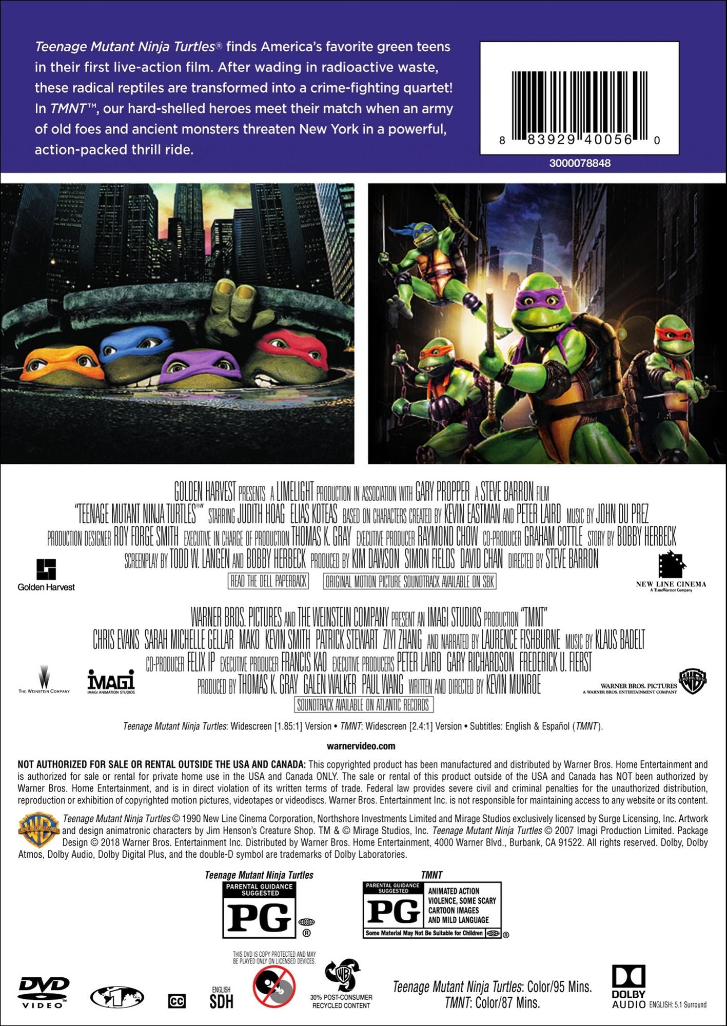 Teenage Mutant Ninja Turtles/TMNT [2 Discs]